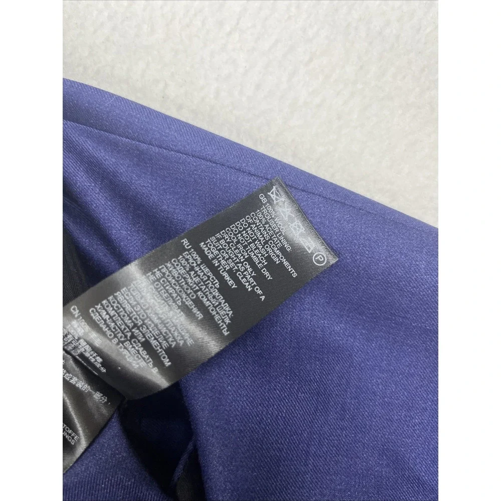 Reiss Christopher Twill Slim Fit Trousers 100% Wool Electric Blue Mens 34x32